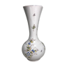 Vase ancien céramique Moustiers blanc peint main