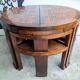 Round table + 4 chairs solid wood elm and bamboo set mag room furniture