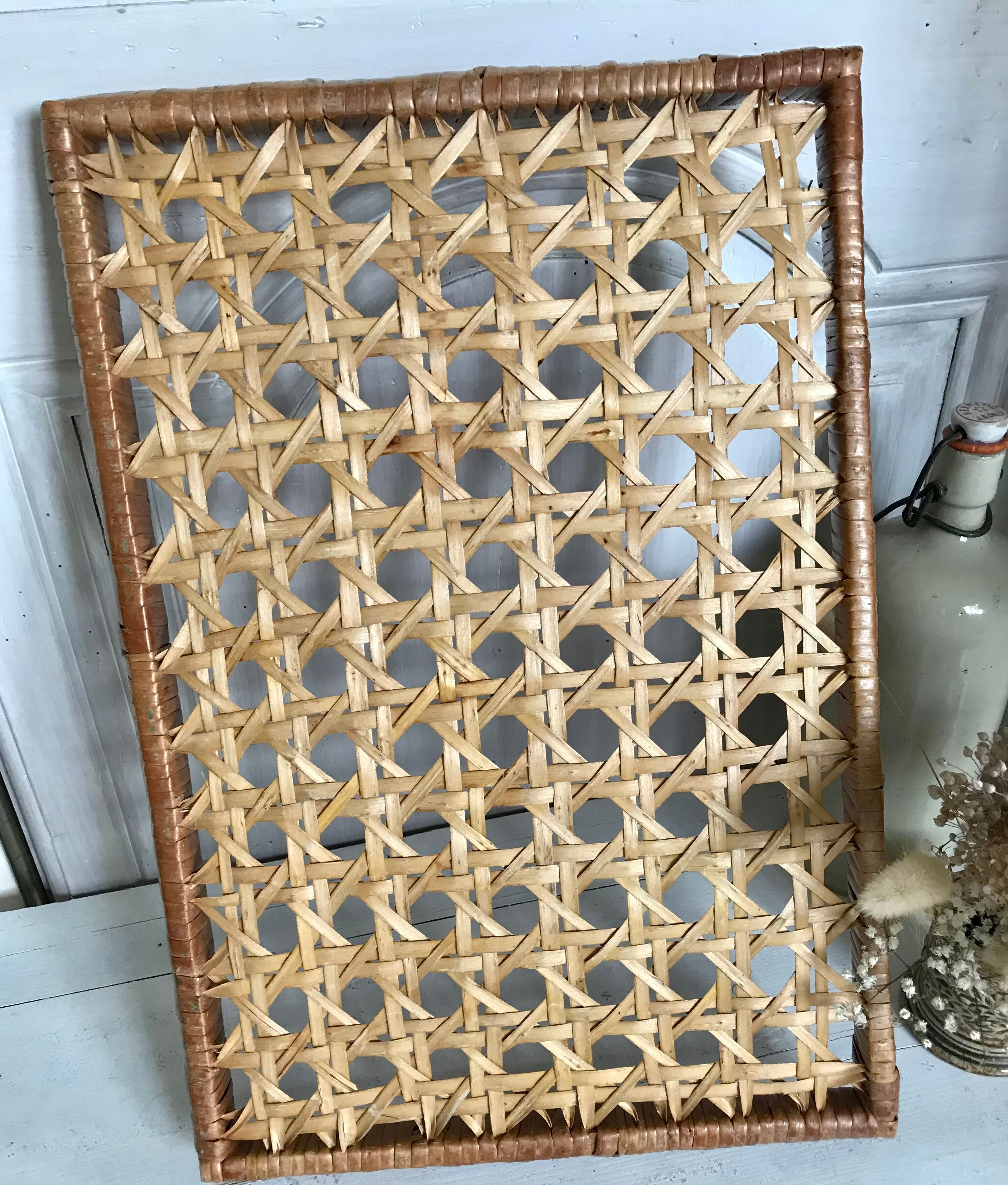 Vintage rattan tray