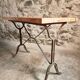 Vintage French Bistro Table | 1960s/70s Oak Top & Cast Iron Base | Retro Coffee & Wine Table