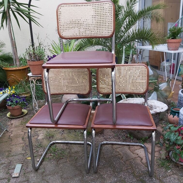 Set de 3 chaises Cesca B32 Marcel Breuer