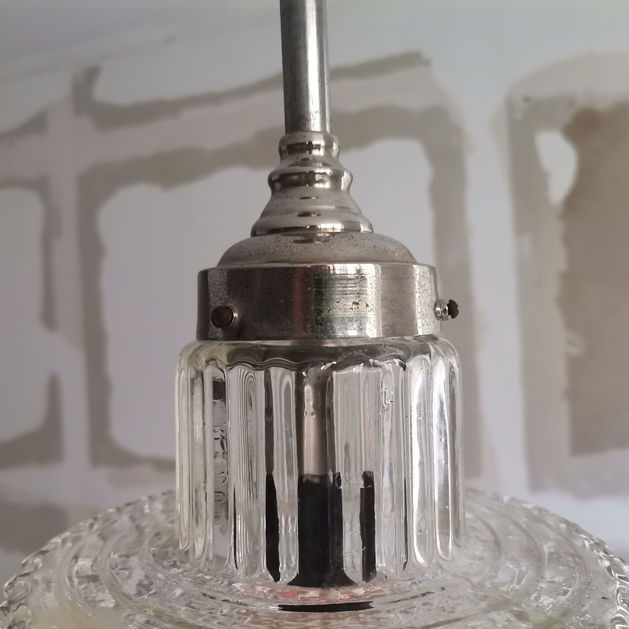 Suspension en verre du milieu du siècle années 1960
