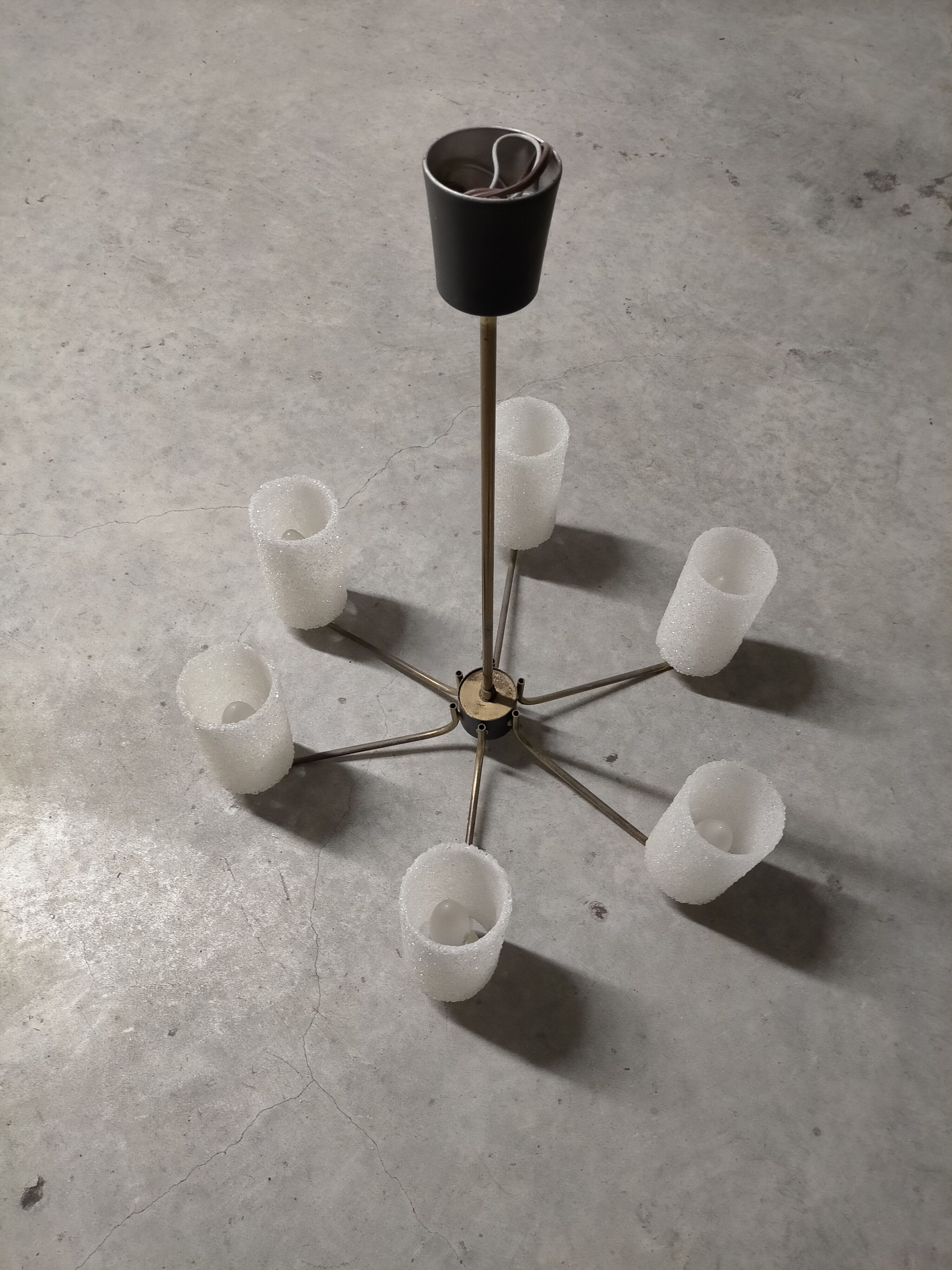 Perspex chandelier with 6 arms of light 1960s