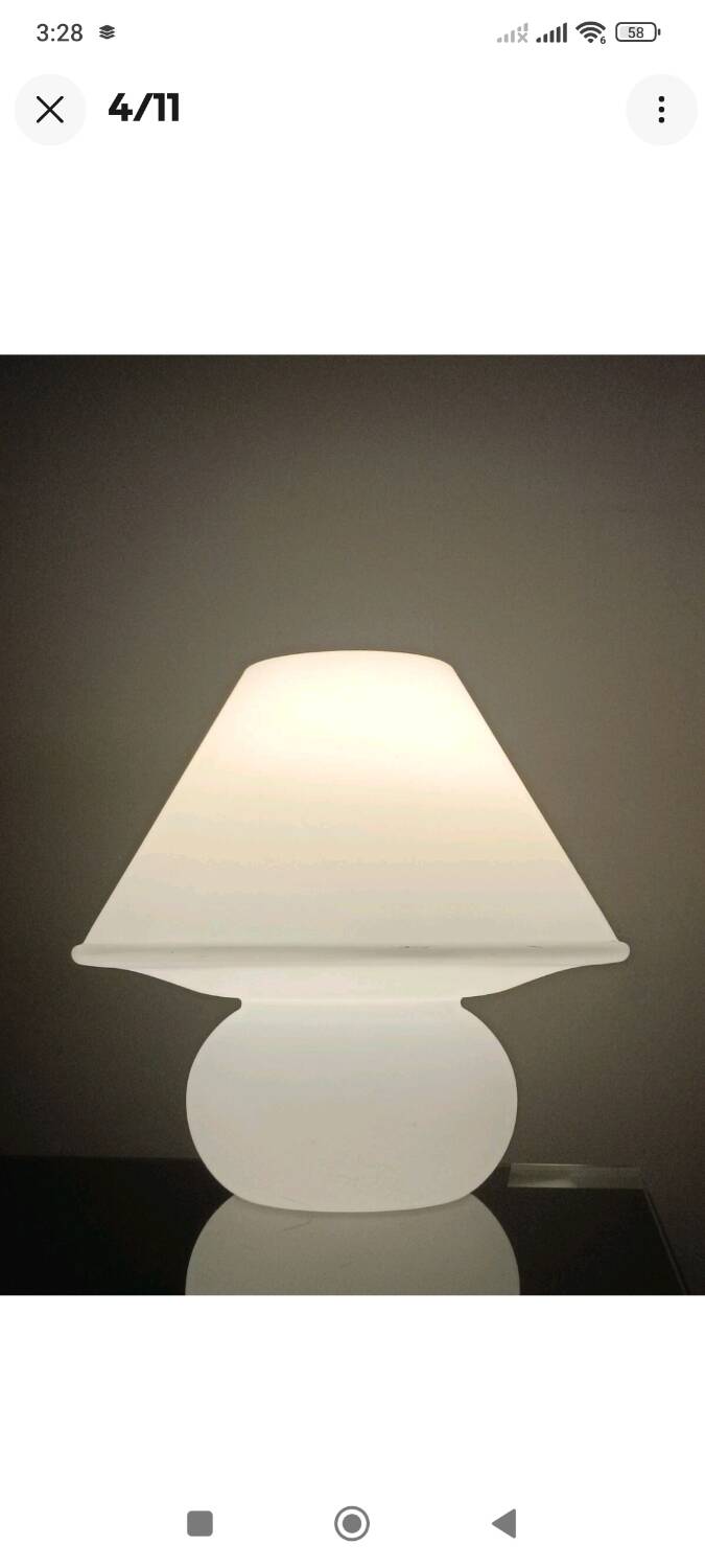 Mushroom lamp 6249 by Glashutte Limburg 1970s