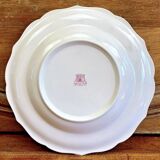 6 anciennes assiettes creuses à soupe Gien paysage rose 1938/1960