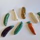 Set of 9 vintage ceramic vegetable knife holders