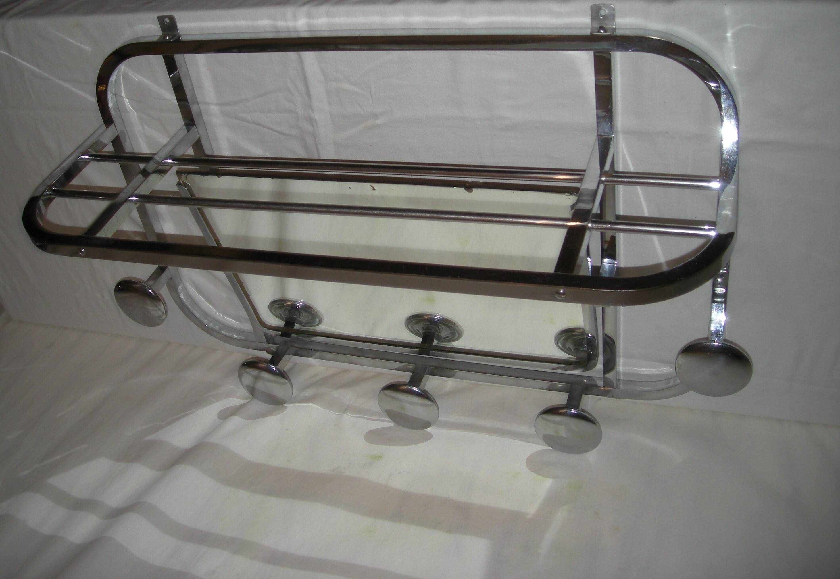 Art Deco wall-mounted coat rack from the 1930s