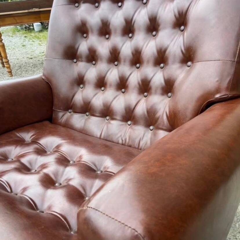 2 vintage skai armchairs