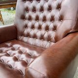 2 fauteuils en skaï vintage