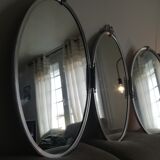 Silver brass triptych mirror