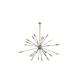 Sputnik-shaped chandelier in patinated gold-plated brass and black lacquer. Contemporary.