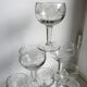 Set of 8 crystal wine glasses engraved 40-50s