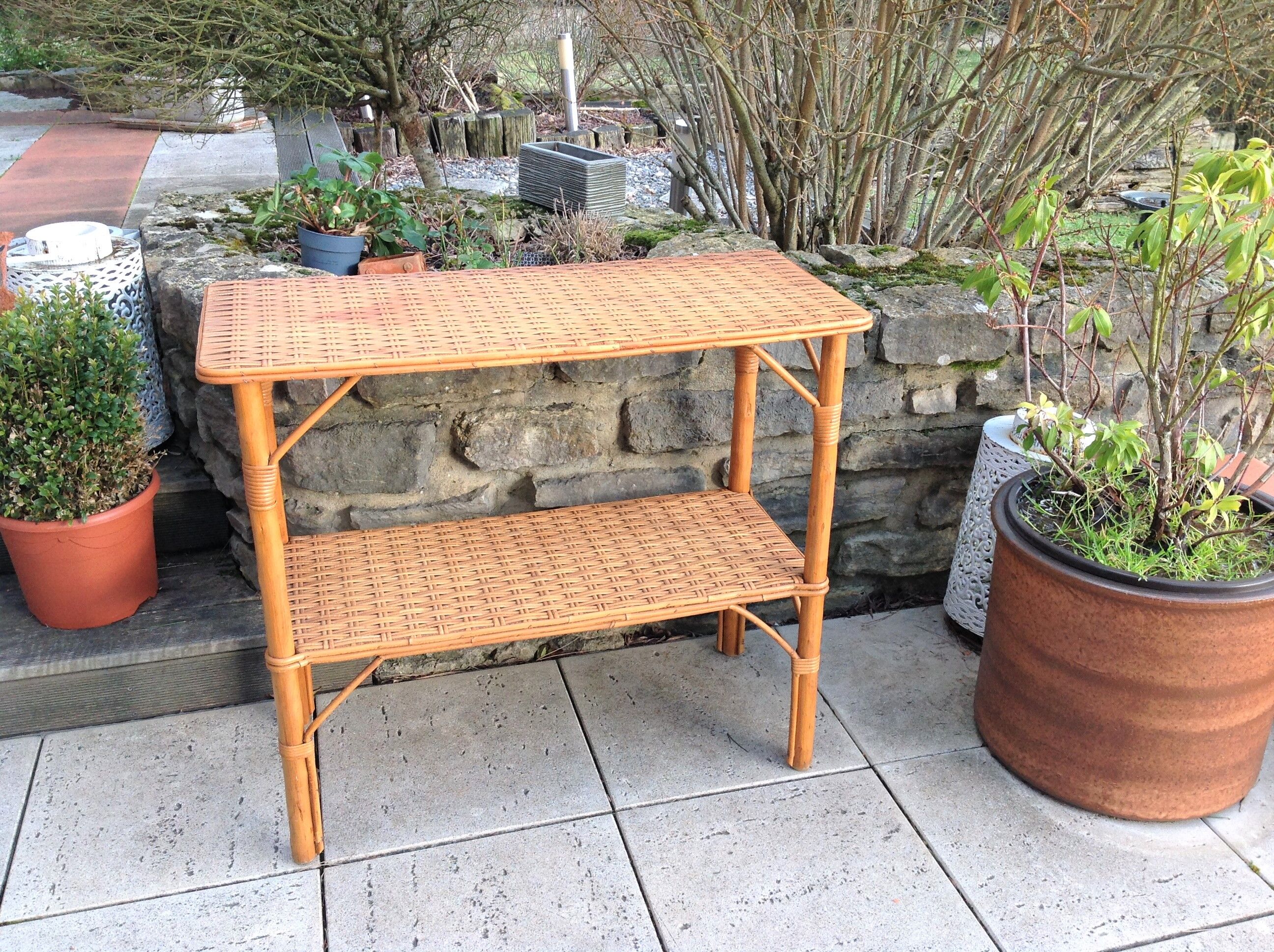 Rattan console / vintage 60s-70s