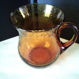 Pitcher, pot-bellied jug in bubbled glass 1.9 L