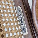 Rocking chair Thonet en bois courbé et cannage