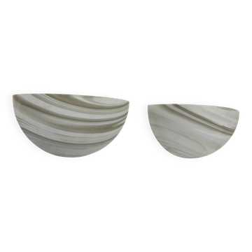 Lot de 2 grandes appliques murales Peil & Puzzler Carrara, années 1970