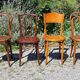 4 curved wooden bistro chairs early twentieth