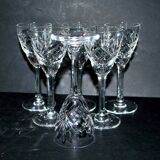Lot de 6 verres à liqueur Chantilly en cristal taillé de SAINT-LOUIS signé 11.5cm