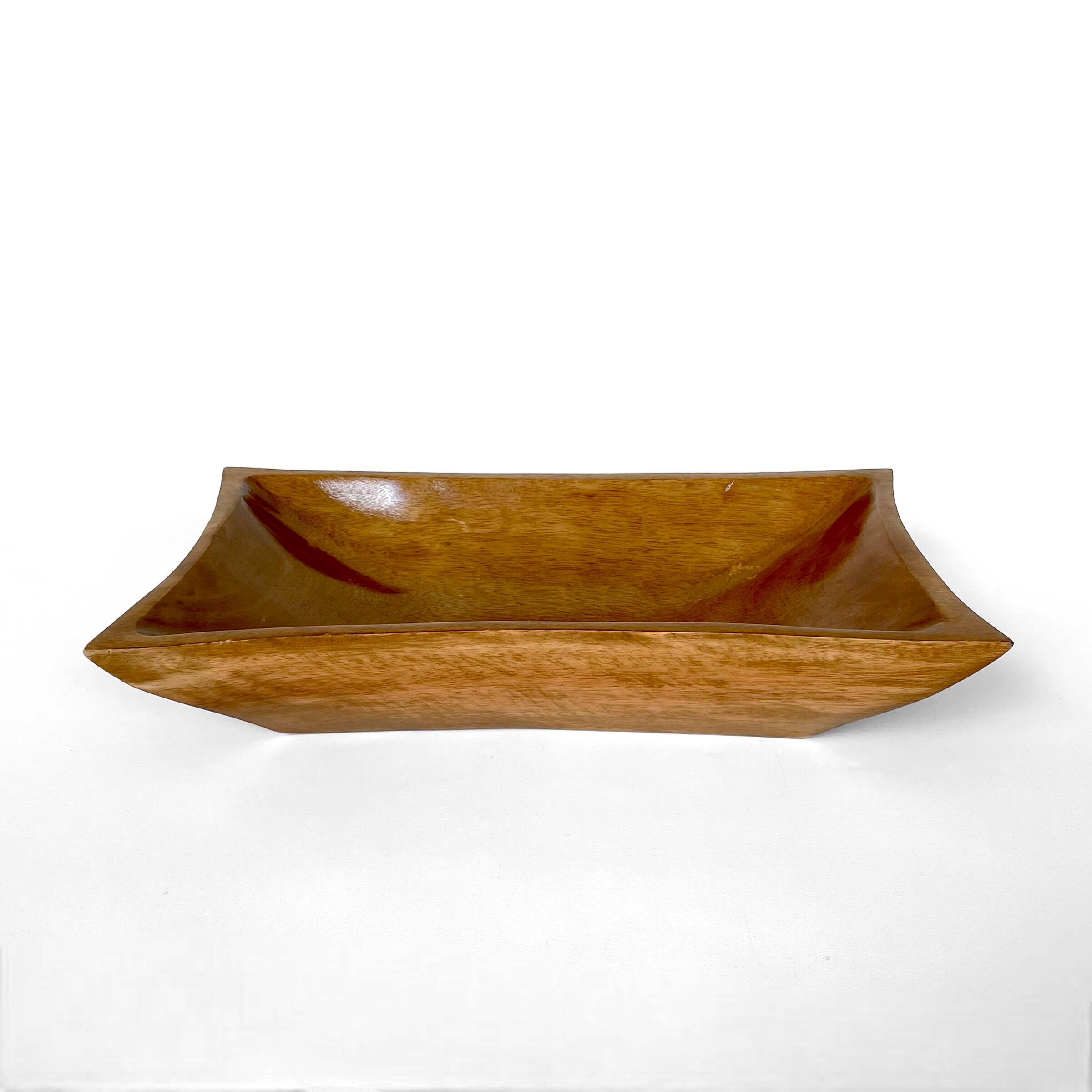 Large vintage solid wood bowl