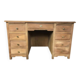 Art Deco administrative desk with walnut solid wood panels, restored.