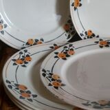 Six Art Deco plates from Badonviller service "Madeleine"