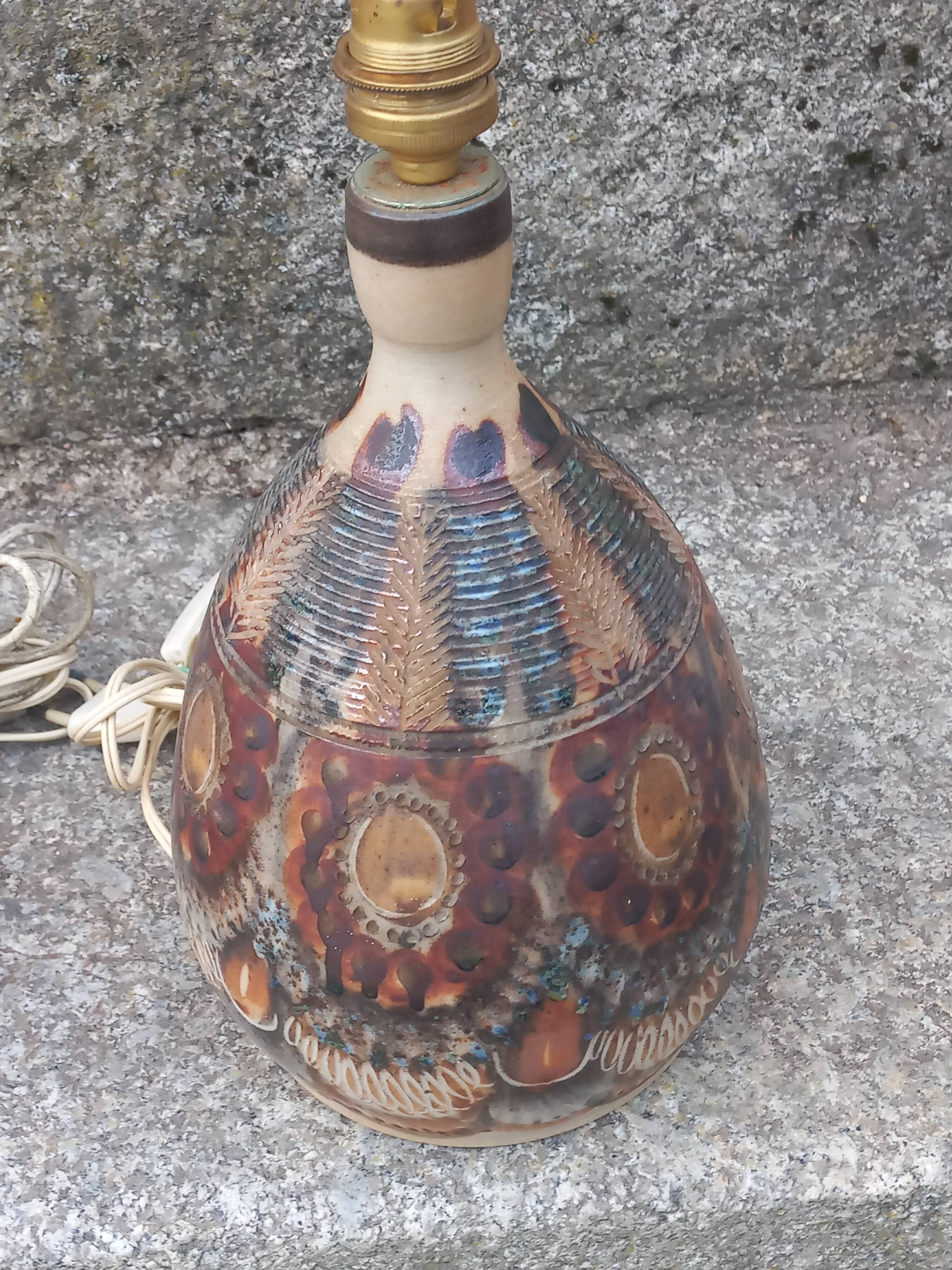 Set of 2 stoneware lamps by Jean Claude Courjault La Cerisaie.