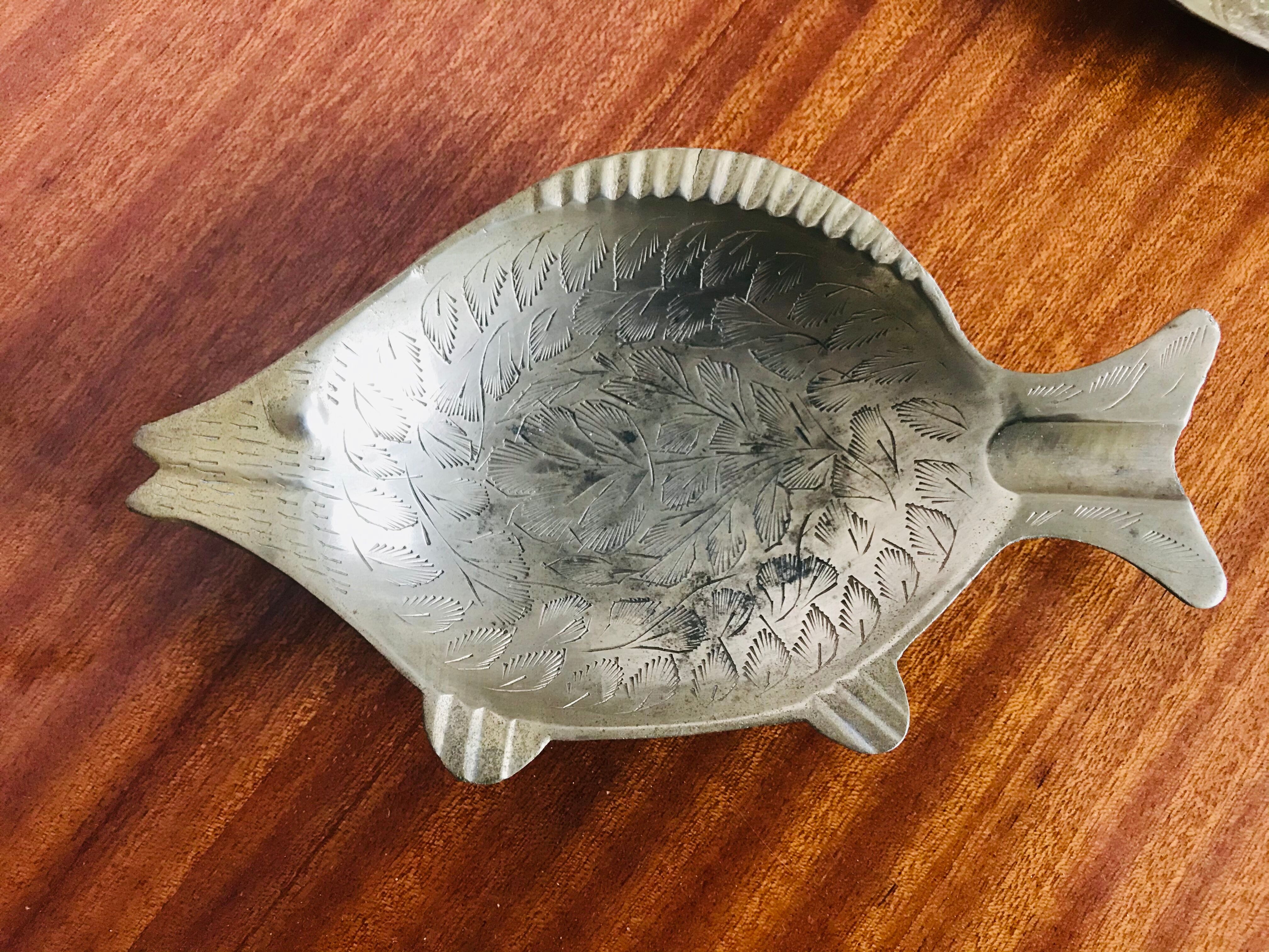 Brass fish ashtrays