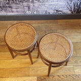 Pair of antique bentwood stools