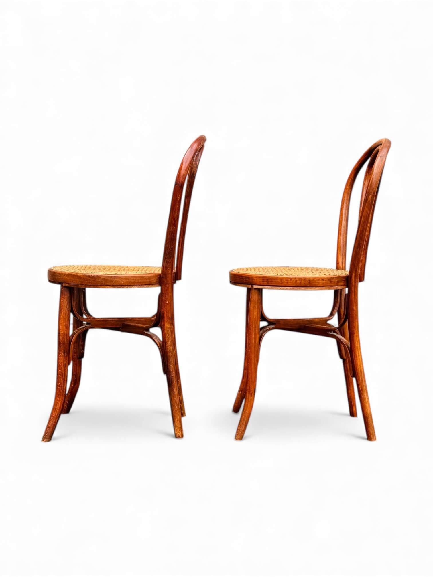 2 bentwood bistro chairs, circa 1900, by Cambier Frères
