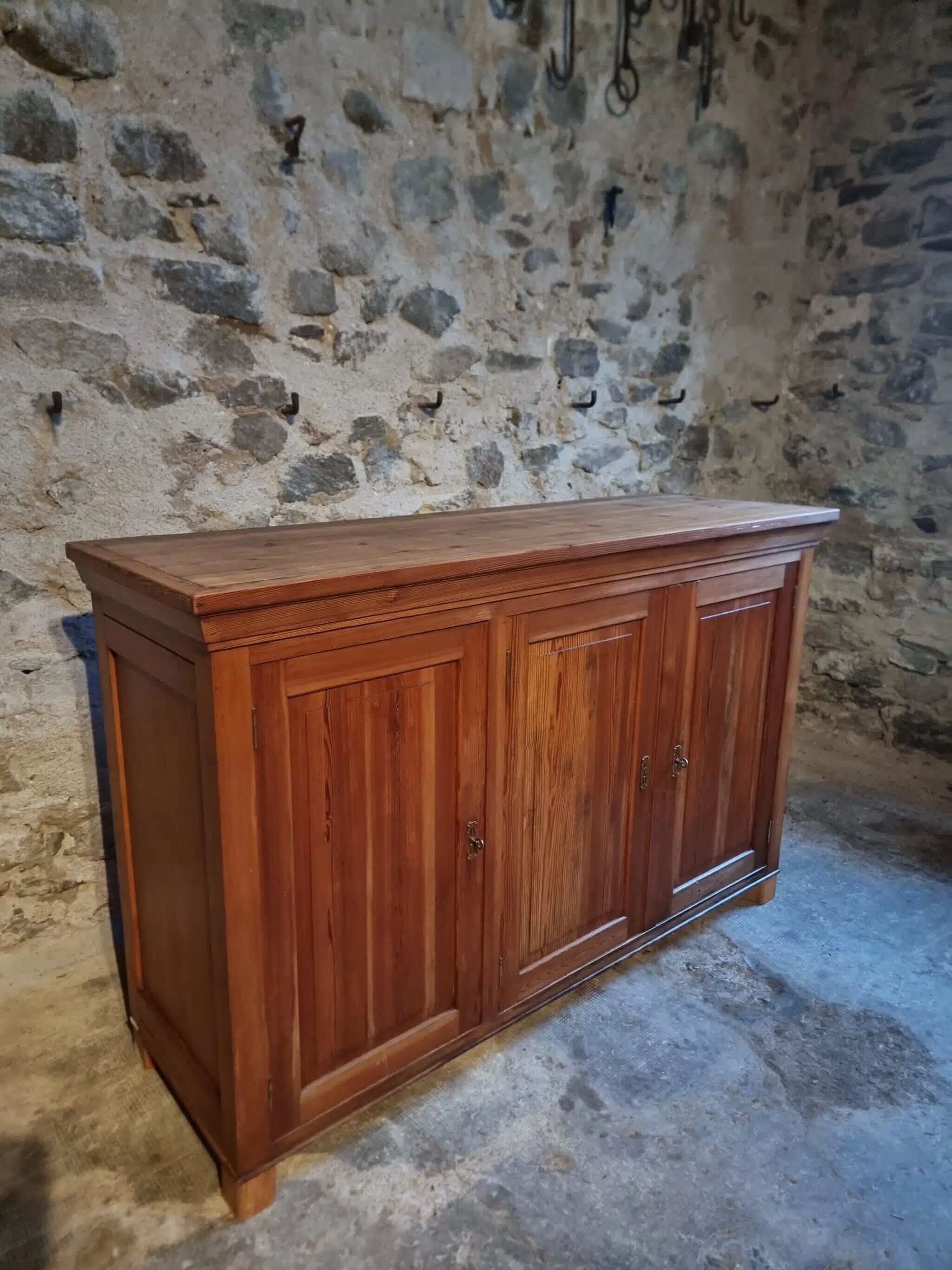 Vintage French pine buffet / Shop counter, 1930s