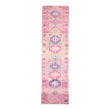 3x10 Rug For Hallway Pink Blue Vintage Runner Rug, 85x318Cm