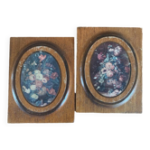 Pair of flowery paintings