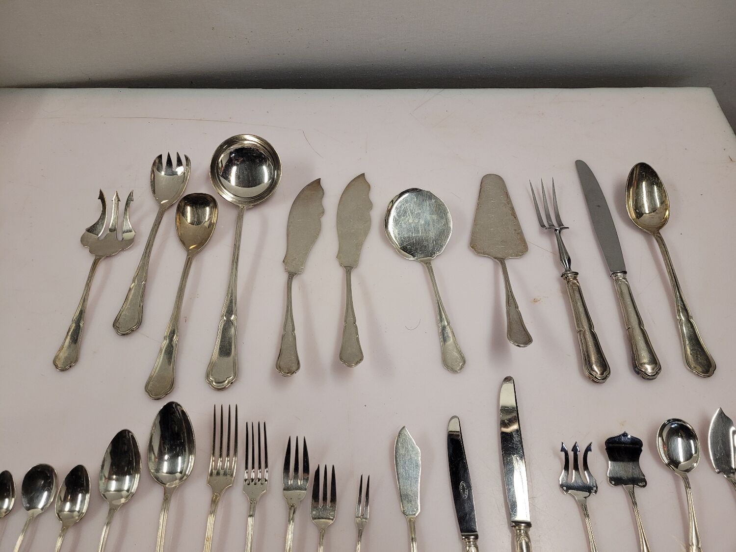 Cutlery set 170 pieces in silver metal goldsmith Chrysalia