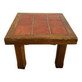 Red tile table signed