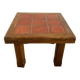 Table carreaux rouge signée