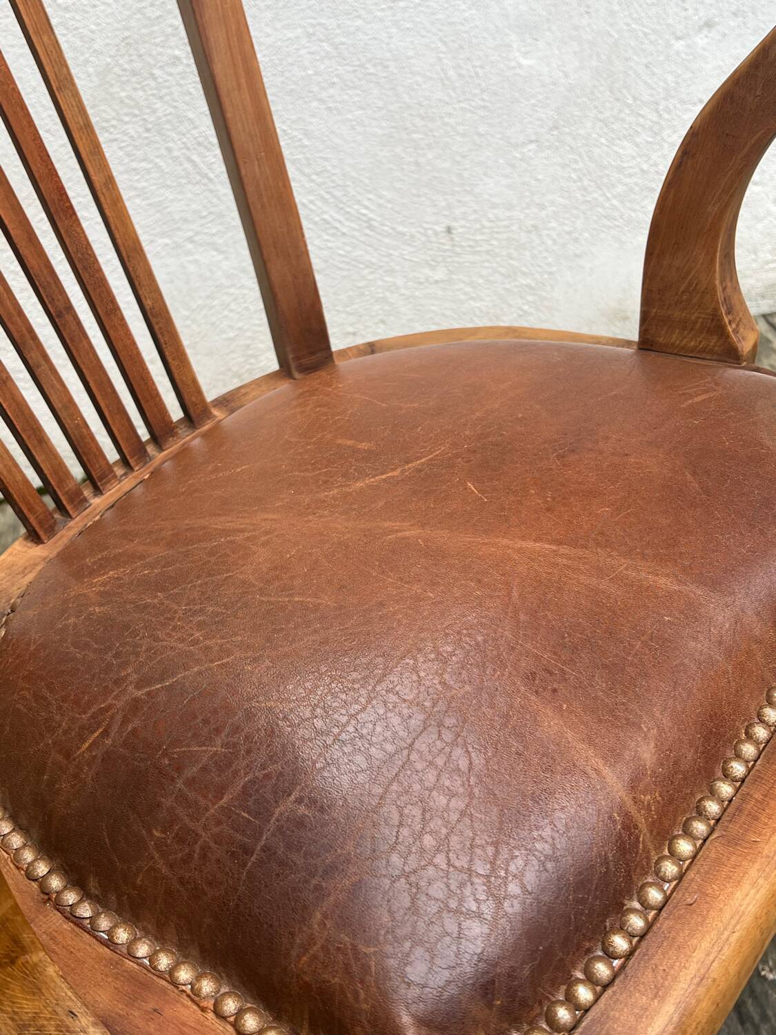 Fauteuil de bureau américain pivotant circa 1900 vintage