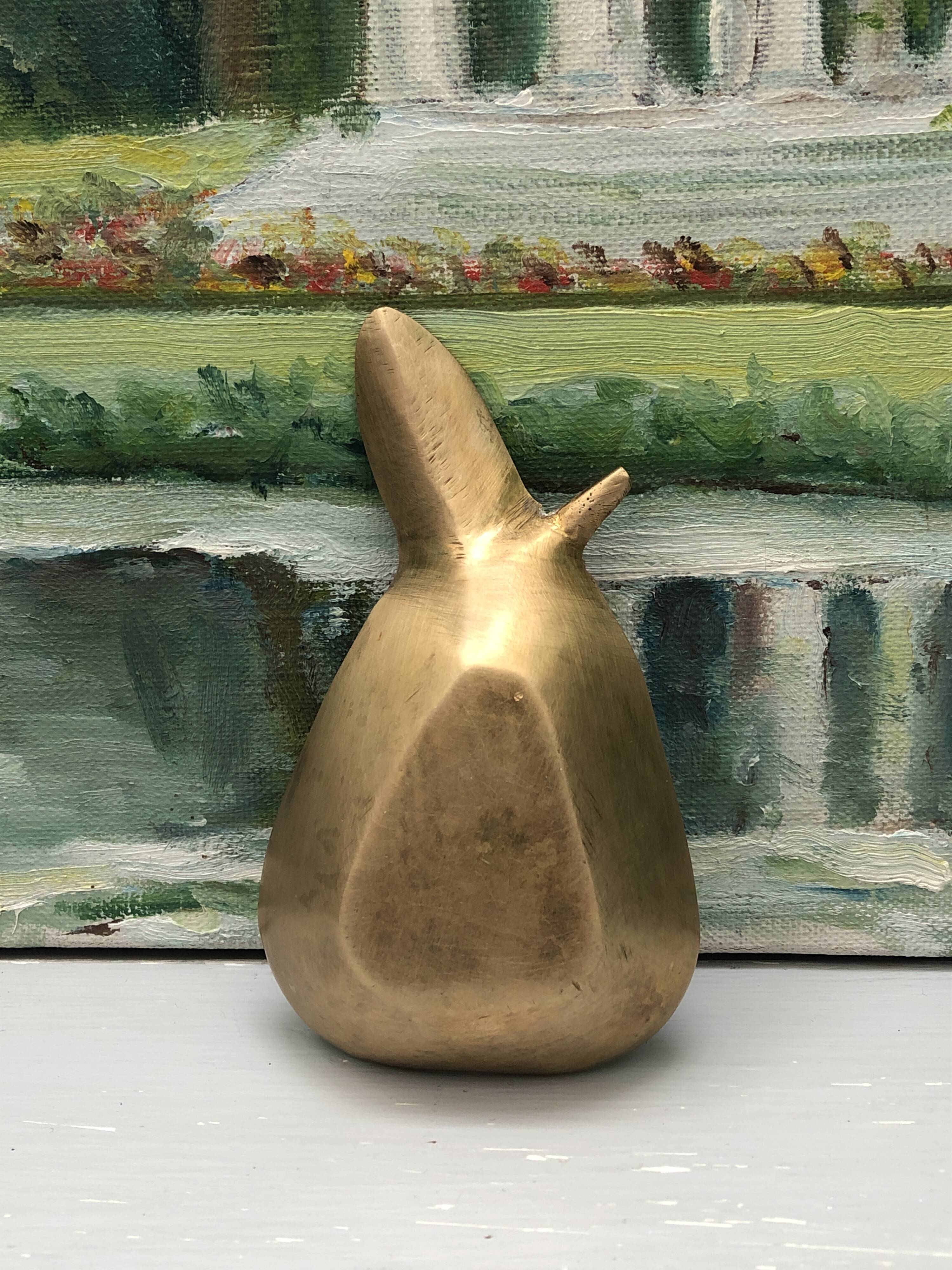Vintage brass ashtray in the shape of a fruit, pear