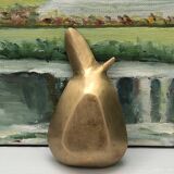 Vintage brass ashtray in the shape of a fruit, pear