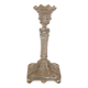 19th century candlestick in molded glass decorated with roses and lions