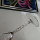 8 crystal champagne flutes from Arques Fleury epi twisted feet