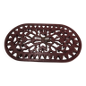 Dessous de plat ovale vintage en fonte rouge foncé