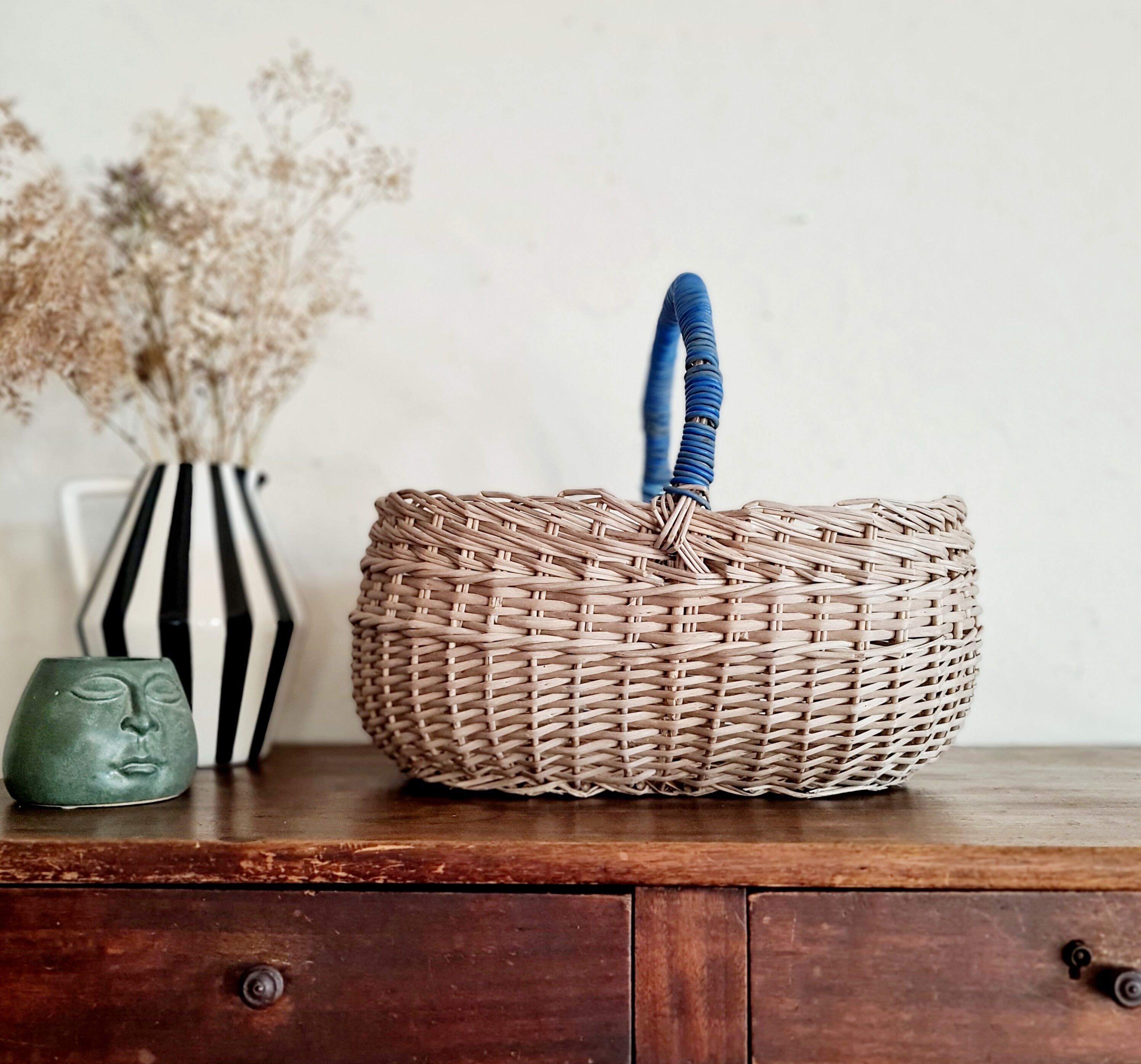 Antique rattan basket