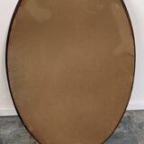 Art Deco Flamed Mahogany Oval Mirror Circa 1910