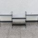 Etagère string, modulable en métal laqué noir années 50/60