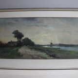 Watercolor signed Jan van der Linde framed