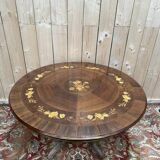 Table à manger - Guéridon basculant en marqueterie de style Napoléon III