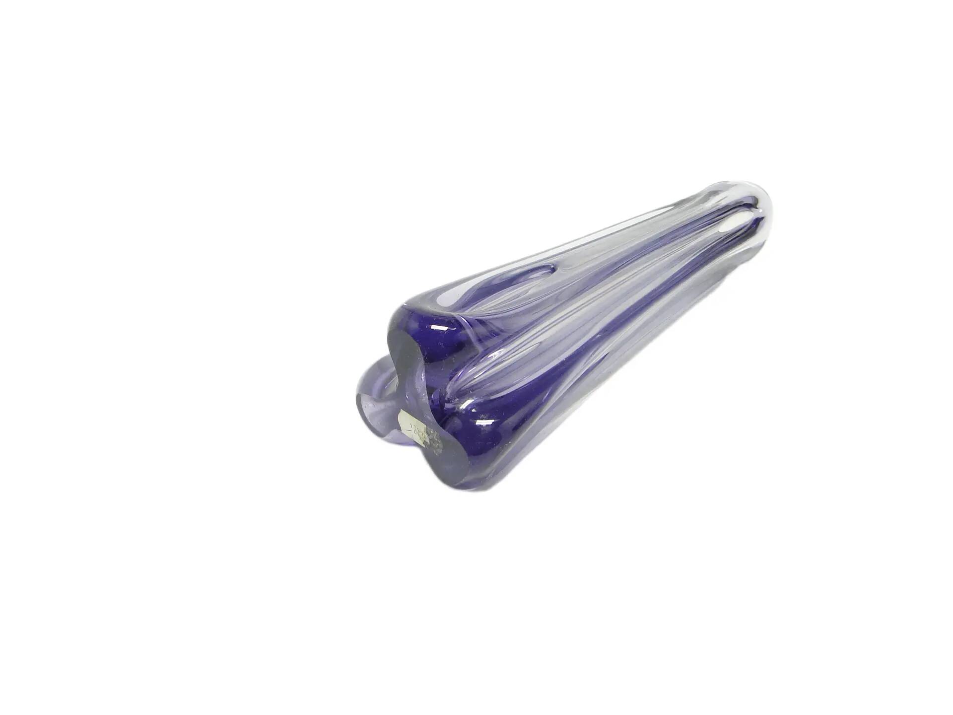 Glut vase, mid-century modern, violet glass, by J. S. Drost, Ząbkowice, Poland, 1970s.