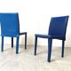 Vintage blue leather dining chairs by Arper Italy, 1980s