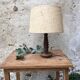 Pied de lampe vintage en bois zig zag