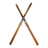 Pair of vintage wooden skis L=217cm